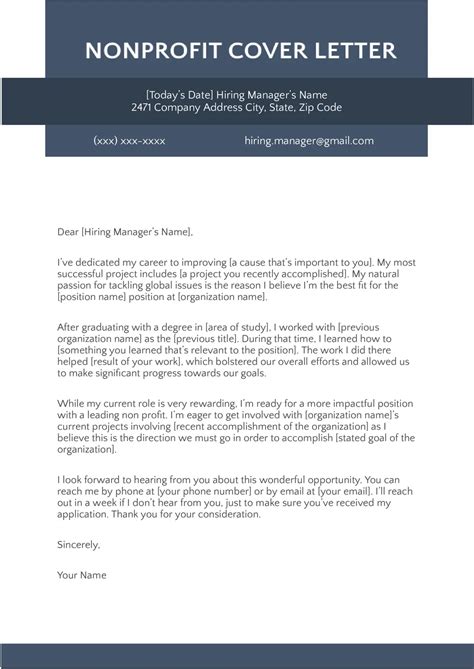 cover letter examples for nonprofits|How to Write a Nonprofit Cover Letter (With Template .